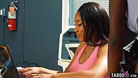 at work ebony stepsisters lala ivey ashley aleigh lick each others wet pussies in hot office sex