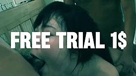kokone mizutani takes harsh double penetration from jap studs