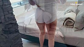 Hotel's hot 18yo maid with big ass on first shift?