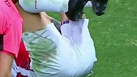 sexy colombian soccer babes peruvian style tease in tight sport uniforms