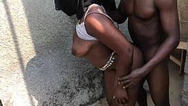 Bitch's nice boobs bounce wildly as monster cock bangs her big ass outdoors hard