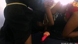 suggestive fmm threesome pits small cock against huge one tearing teen pussy