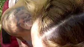 Blonde homemade amateurs big natural tits outdoor blowjob sucking papi lechita besitos