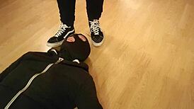 craving the forbidden thrill of eating from under mistress's worn sneakers?