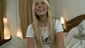 Hot Blonde's First Date Savage Anal Pounding Rips Tight Clothes Dripping Cum