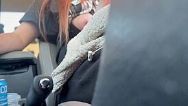 Italian milf artemisia love flashes big tits driving