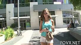 Riley Reed Petite Teen Sucks and Fucks Cock in Intense POV Contest