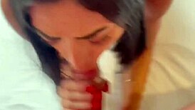 athletic brazilian girlfriend flashes heels then takes 23cm thick dildo up her ass preview