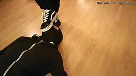 craving the forbidden thrill of eating from under mistress's worn sneakers?