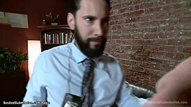 bound blonde slave roughly fucked by agent in bondage