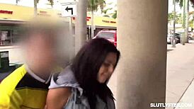 suspected thief MAZY MYERS gets STRIPPED and pleasures the security officer with her mouth