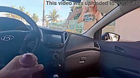 hot babe risks it all masturbating bent over doggystyle in public car 🚗😏🔥