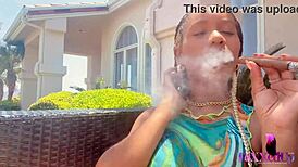 jenna foxx smoking hot rubbing clit outdoors in lingerie orgasm