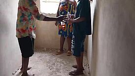 Two thick cocks tease big ass wife into backyard sex