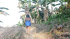 Real Homemade Latina Student Stretches Big Pussy on Monster Cock After Jungle Lunch Date