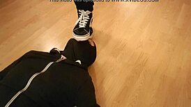 craving the forbidden thrill of eating from under mistress's worn sneakers?