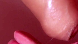 Russian college blonde Nastya slurps nasty cum-filled BJ