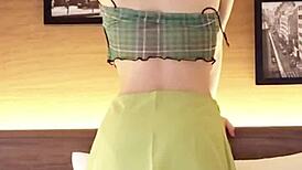 Beautiful Japanese Girl in Navel-Baring Outfit