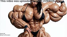 Watch Natasha's muscles explode huge in pump factory growth