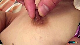 old dude ate her hairy pink pussy then drilled those big tits and ass deep