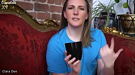 morning coffee cei jerk off instructions with cute chubby milf clara dee