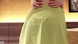 Beautiful Japanese Girl in Navel-Baring Outfit