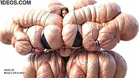 Watch Natasha's muscles explode huge in pump factory growth