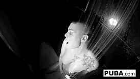 Brunette Milf Jezebelle Fingers Pussy and Tits in Steamy Shower Masturbation