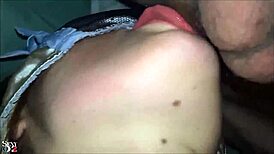 French milf deepthroats in satin lingerie heels rimjobs cumshots pov