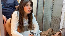 hey you see this fat stepdad sneaking into bathroom with hot teen stepdaughter