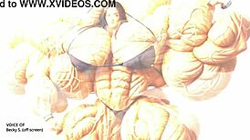 Watch Natasha's muscles explode huge in pump factory growth