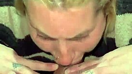 Beautiful Blonde Latina Slut Swallows Huge Cum Facial Load