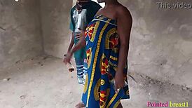 Two thick cocks tease big ass wife into backyard sex