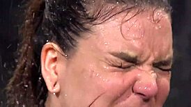 Hogtied Brunette Endures Water Bondage Torment