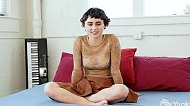 eden rose flaunts her juicy hairy pussy in solo toy play close-up