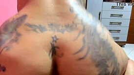 friend takes huge creampie in juicy tight pussy interracial fuck