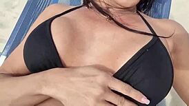 dogging on beach with tinder stud POUNDS my athletic brunette ass