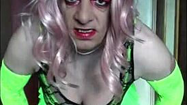 shy crossdressing sissy begs for your piss to fill and swallow his tube