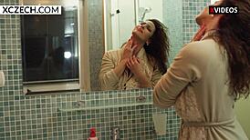 hey sexy milf mom shakes her huge tits in shower xczech com 💦😍