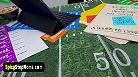 Fantasy football turns into ORGY of taboo milf pussy licking