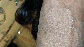 Choking deep on massive throbbing cock