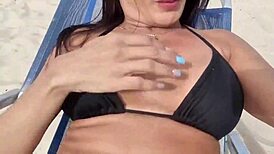 dogging on beach with tinder stud POUNDS my athletic brunette ass