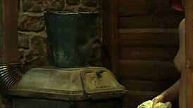 blonde european slave with perfect body kneels naked for cute lesbian bdsm mistress bath