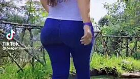 thick juicy ass in tight jeans begs for a hard pounding ride