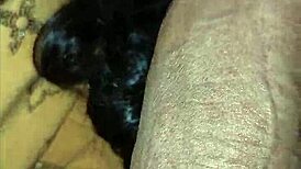 Choking deep on massive throbbing cock