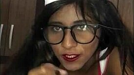 Young latina nurse cares for patient in hospital