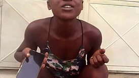 crazy bitch strips and twerks her naked ass like a total wild slut!