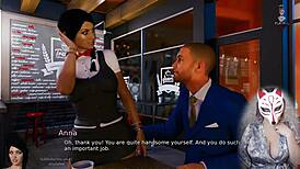 anna's big tits and ass tease in stockings during public upskirt game