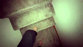 Sneaky big boobs slip and slide on oiled monster cock close-up