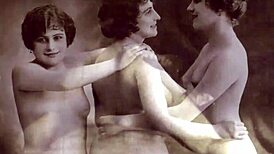 Vintage silent films capture retro hairy beaver closeups